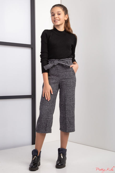 Твідові кюлоти з врізними кишенями - темно-сірий