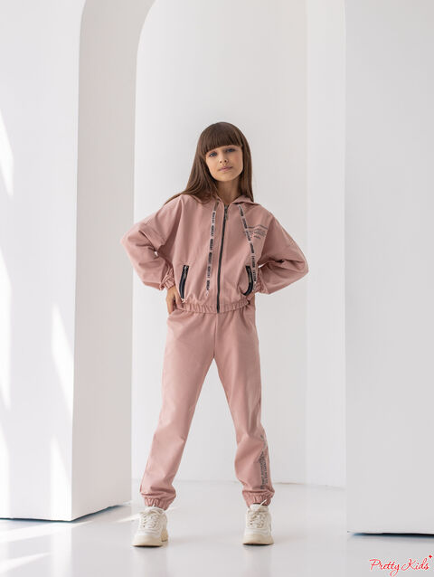 Спортивний костюм з світловідбиваючим накатом - пудра