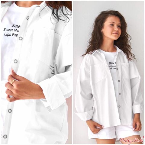 Сорочка поплінова з декоративними застібками по заду