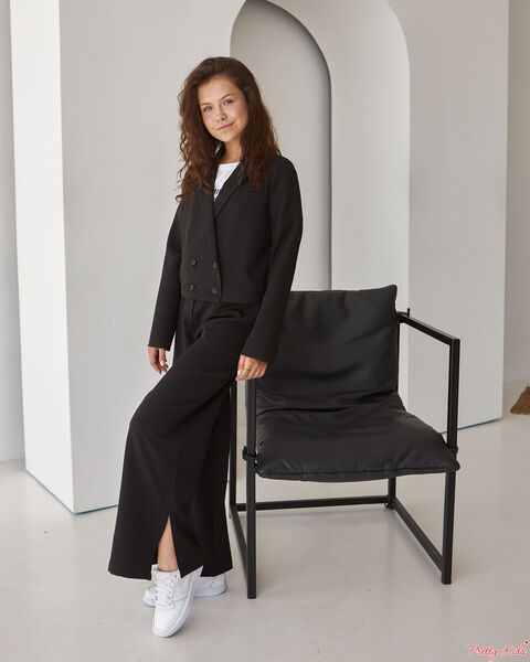 Костюм Жакет + брюки вільного крою з розпіркою з боку